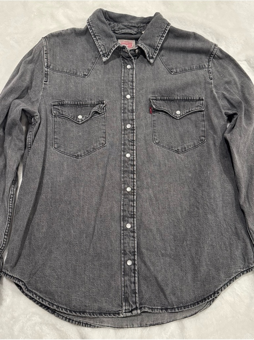 Levi's Men's Washed Charcoal Western Denim Shirt